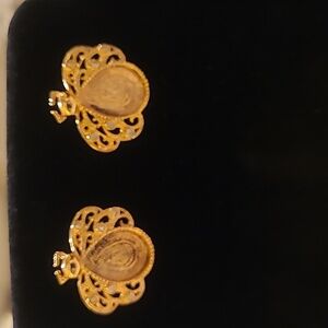 Avon Post Back Gold Color Vintage Earrings